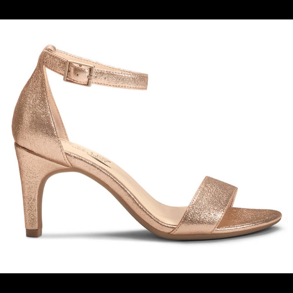 NWT AEROSOLES Laminate Heels in Pink Metallic
